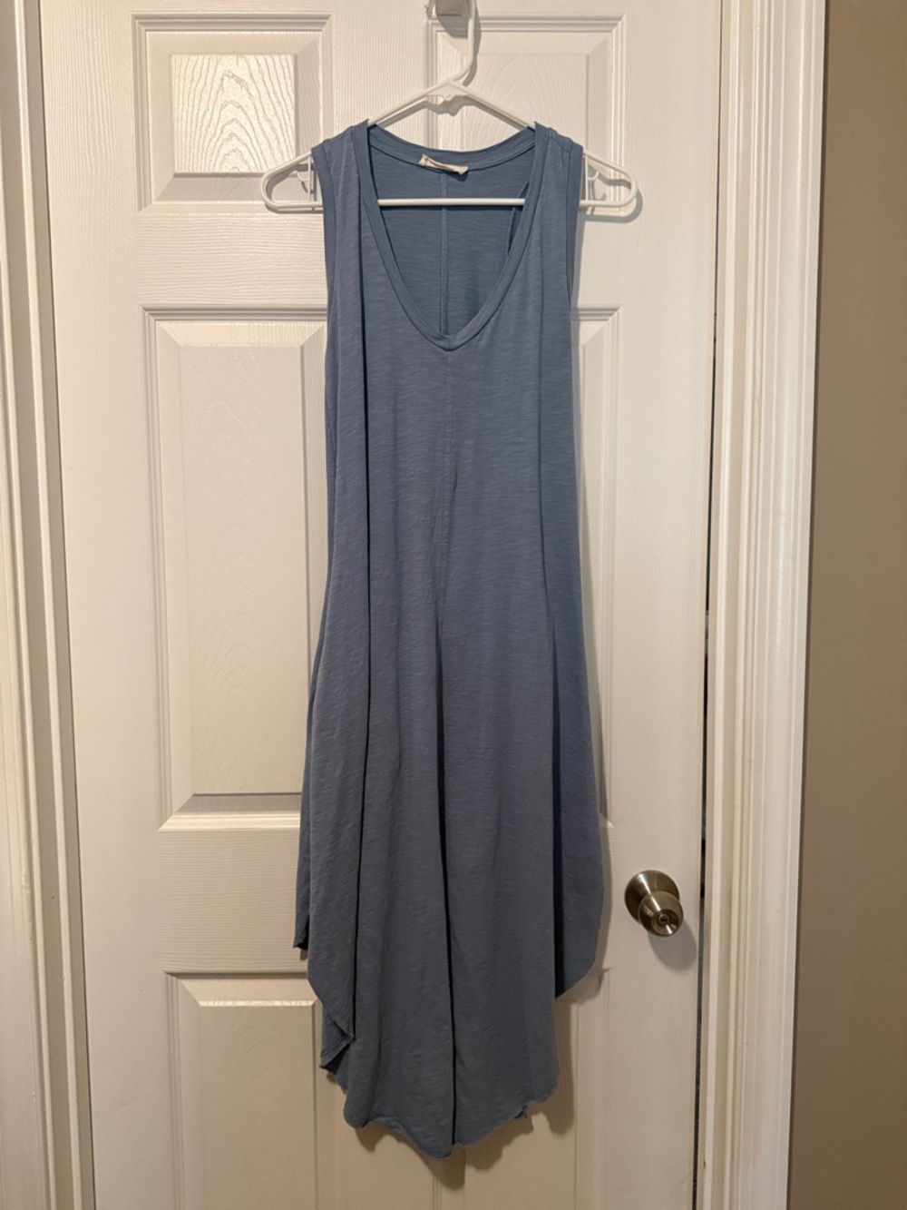 Jolie Soft Blue Sleeveless V-Neck Dress